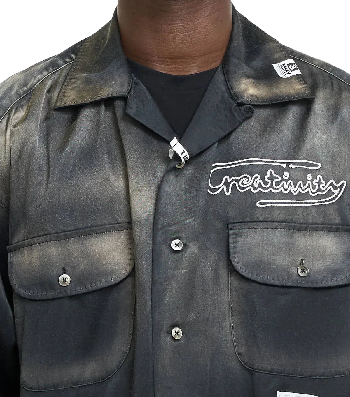 Mihara Yasuhiro Faded Satin Shirt Black