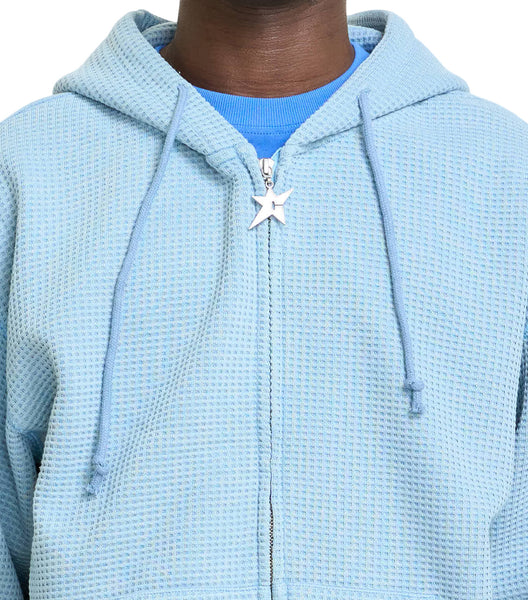 Carpet Company C-Star Double Zip Thermal Hoodie Baby Blue