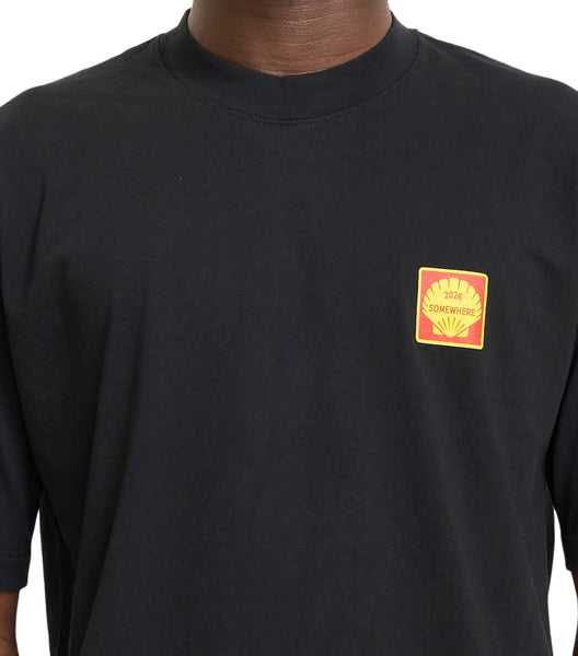 SOMEWHERE Shell T-Shirt Black