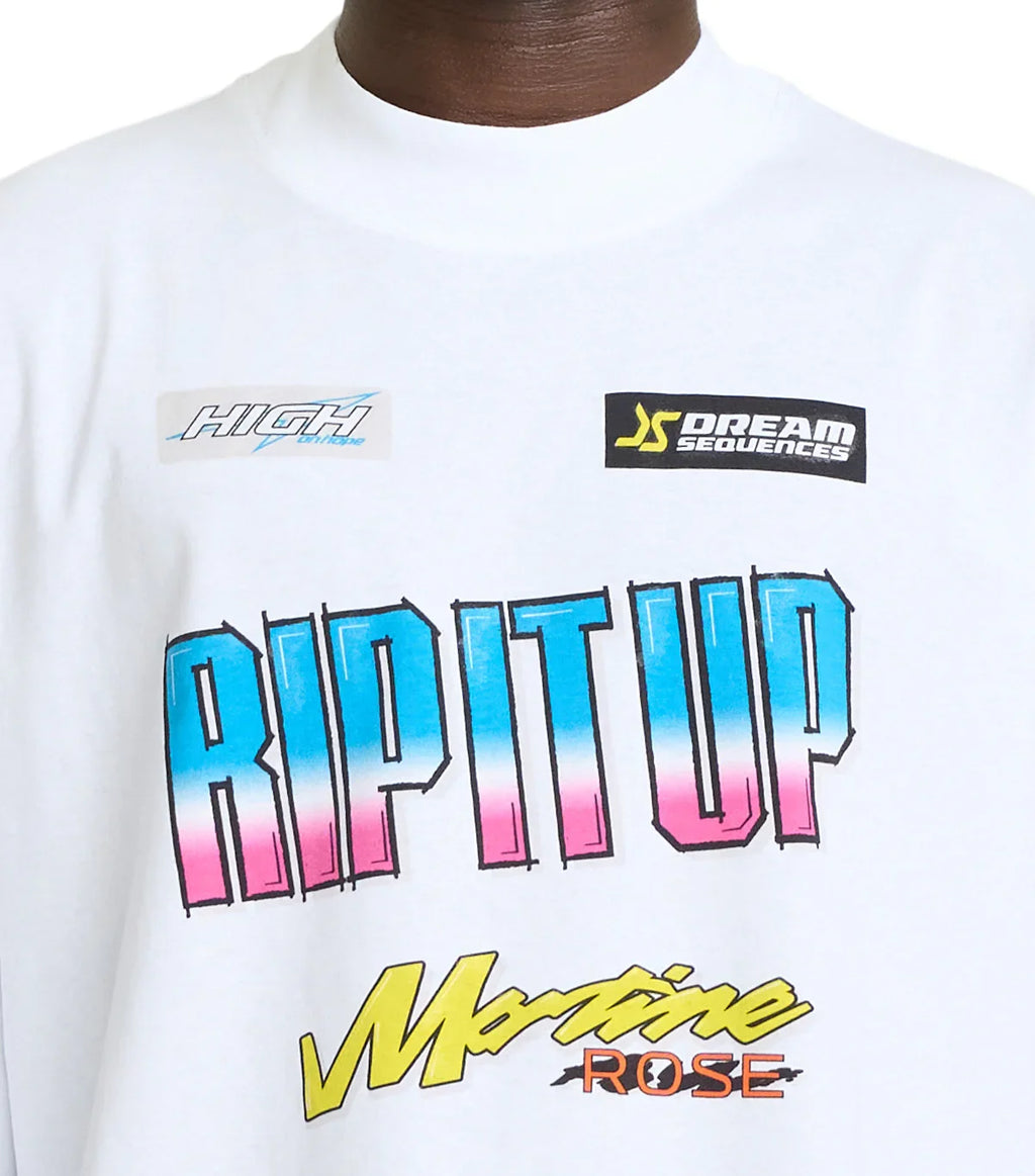 Martine Rose Funnel Neck Long Sleeve White