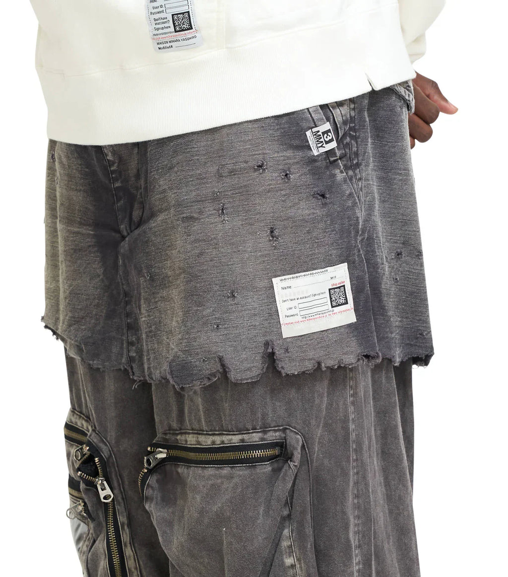 Mihara Yasuhiro Waist Layered Flight Pants Black