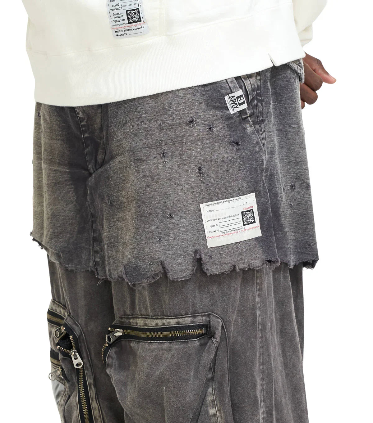 Mihara Yasuhiro Waist Layered Flight Pants Black