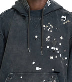 Mihara Yasuhiro Embellished Bleached Hoodie Black