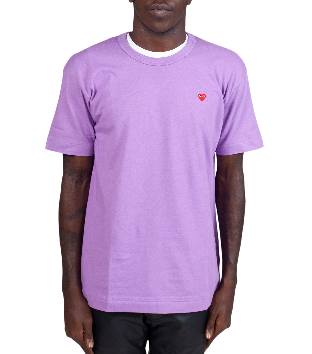 CdG PLAY Small Red Heart T-Shirt Purple