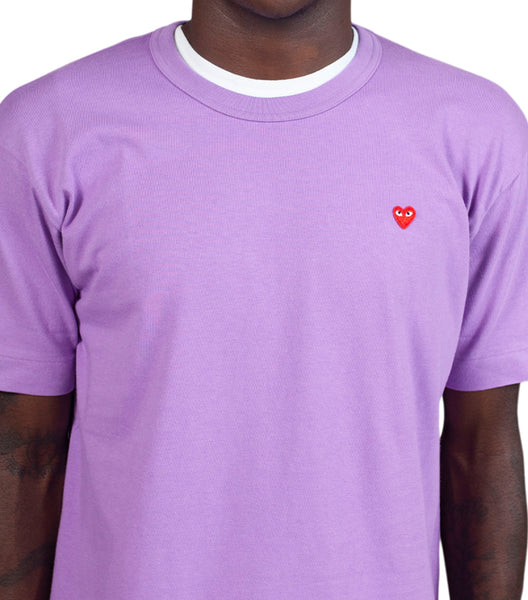 CdG PLAY Small Red Heart T-Shirt Purple