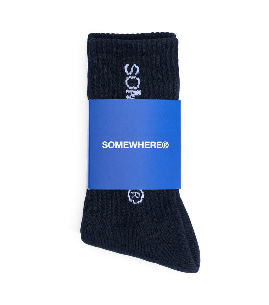 SOMEWHERE Original Crew Socks Black - SOMEWHERE