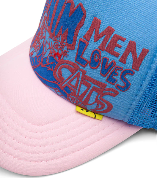 Kapital Denim Men Love Cats Trucker Cap Blue Pink