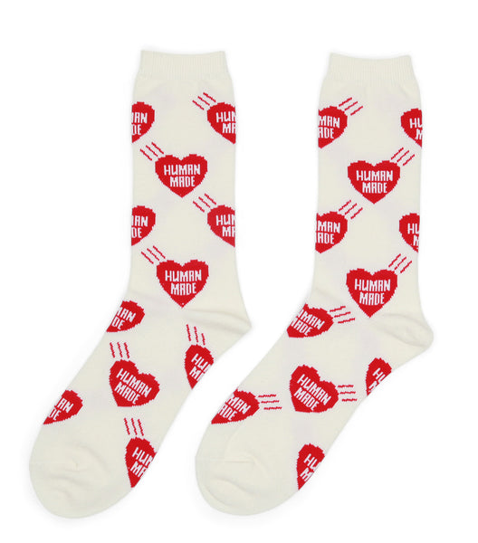 Human Made Heart Socks Red White