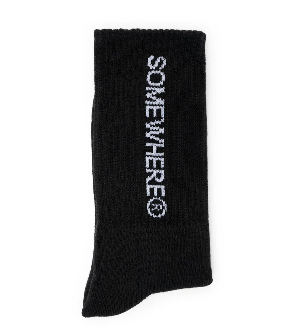 SOMEWHERE Original Crew Socks Black