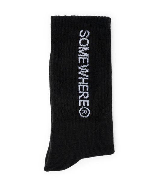 SOMEWHERE Original Crew Socks Black