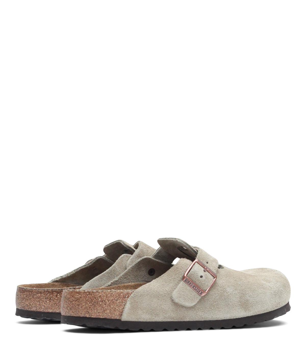 Birkenstock Boston Soft Footbed Suede Taupe | SOMEWHERE