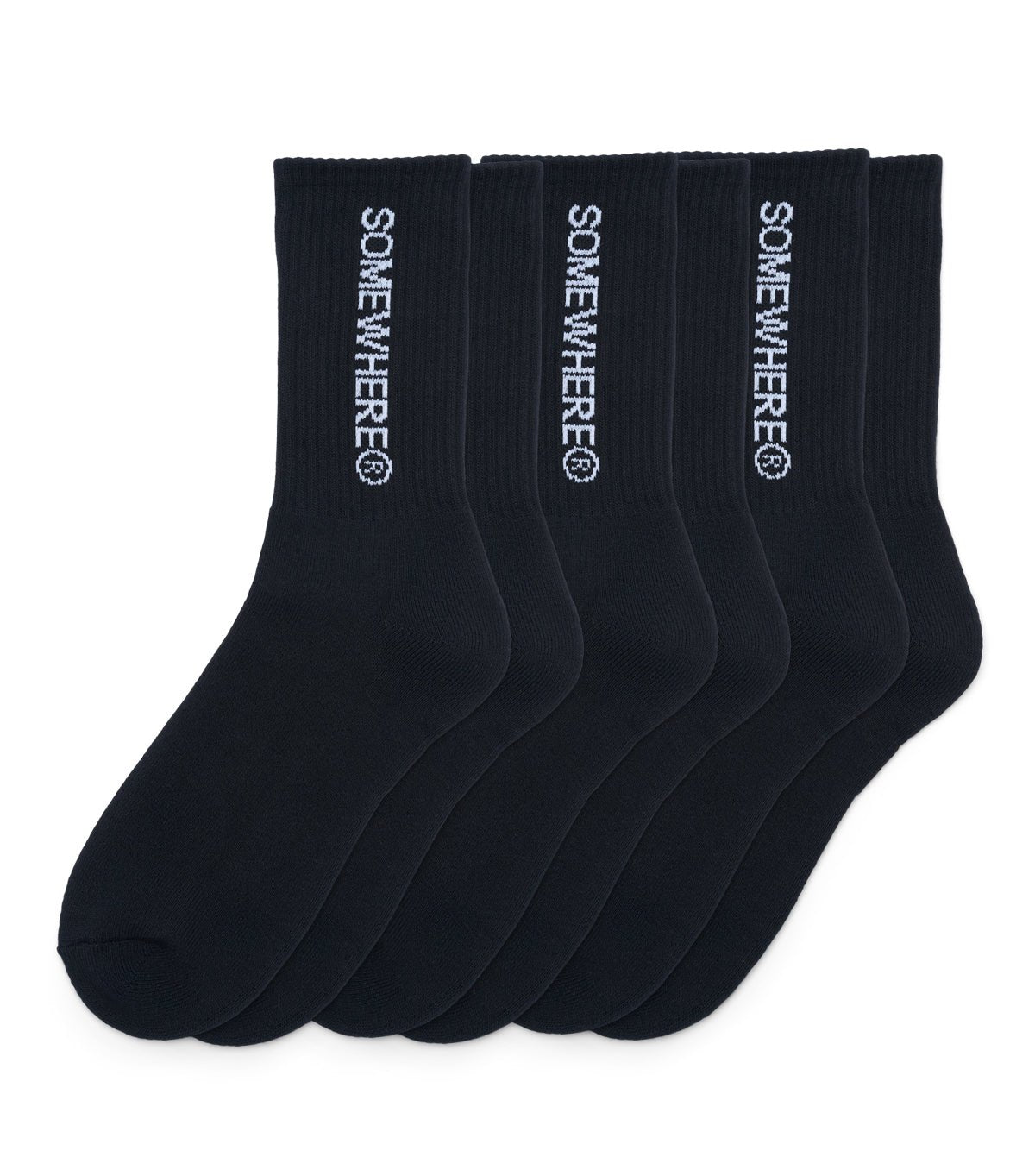 SOMEWHERE Original Crew Socks Black (3 Pack)