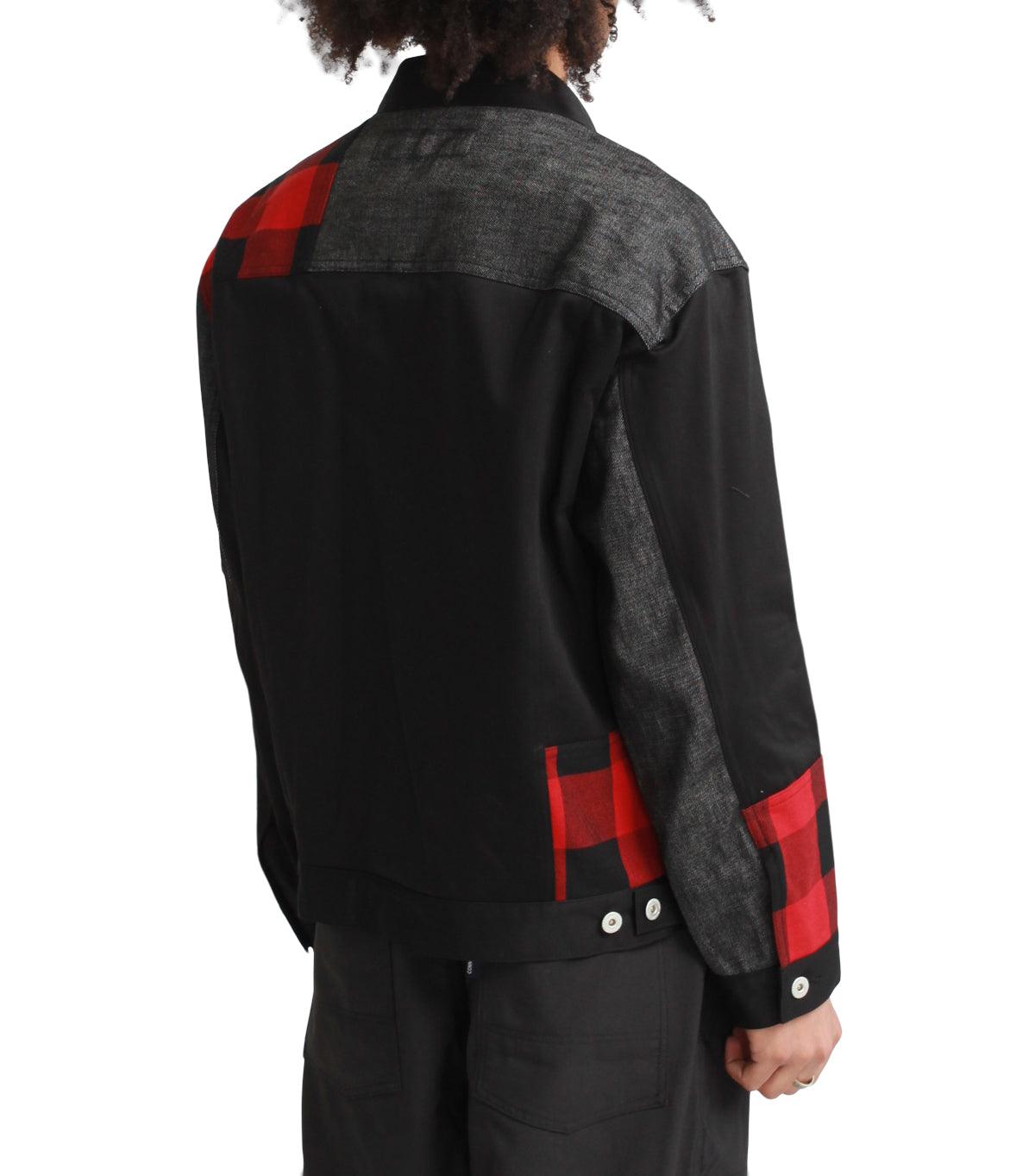 CdG Homme Multi Fabric Jacket Black Red | SOMEWHERE