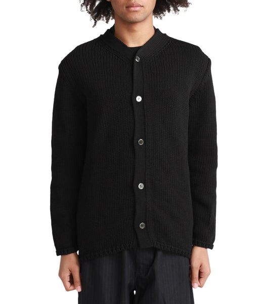 CdG Homme Plus Knit Cross Pattern Cardigan Black