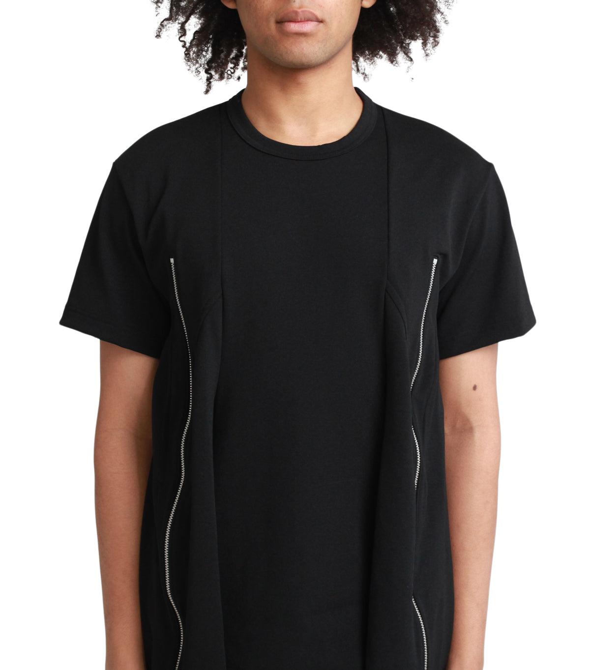 CdG Homme Plus Zip T-Shirt Black | SOMEWHERE