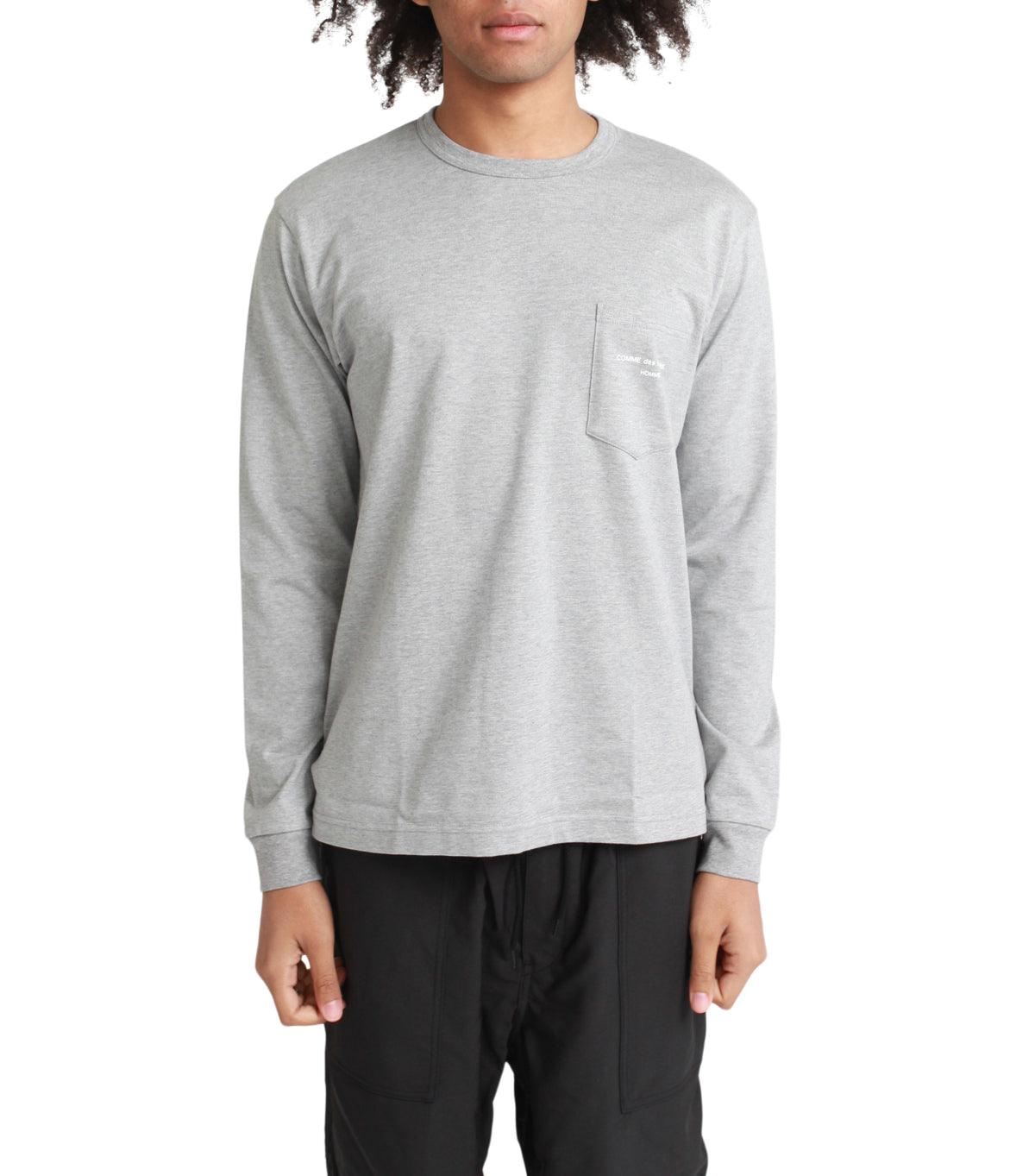 CdG Homme Pocket T-Shirt Long Sleeve Top Gray