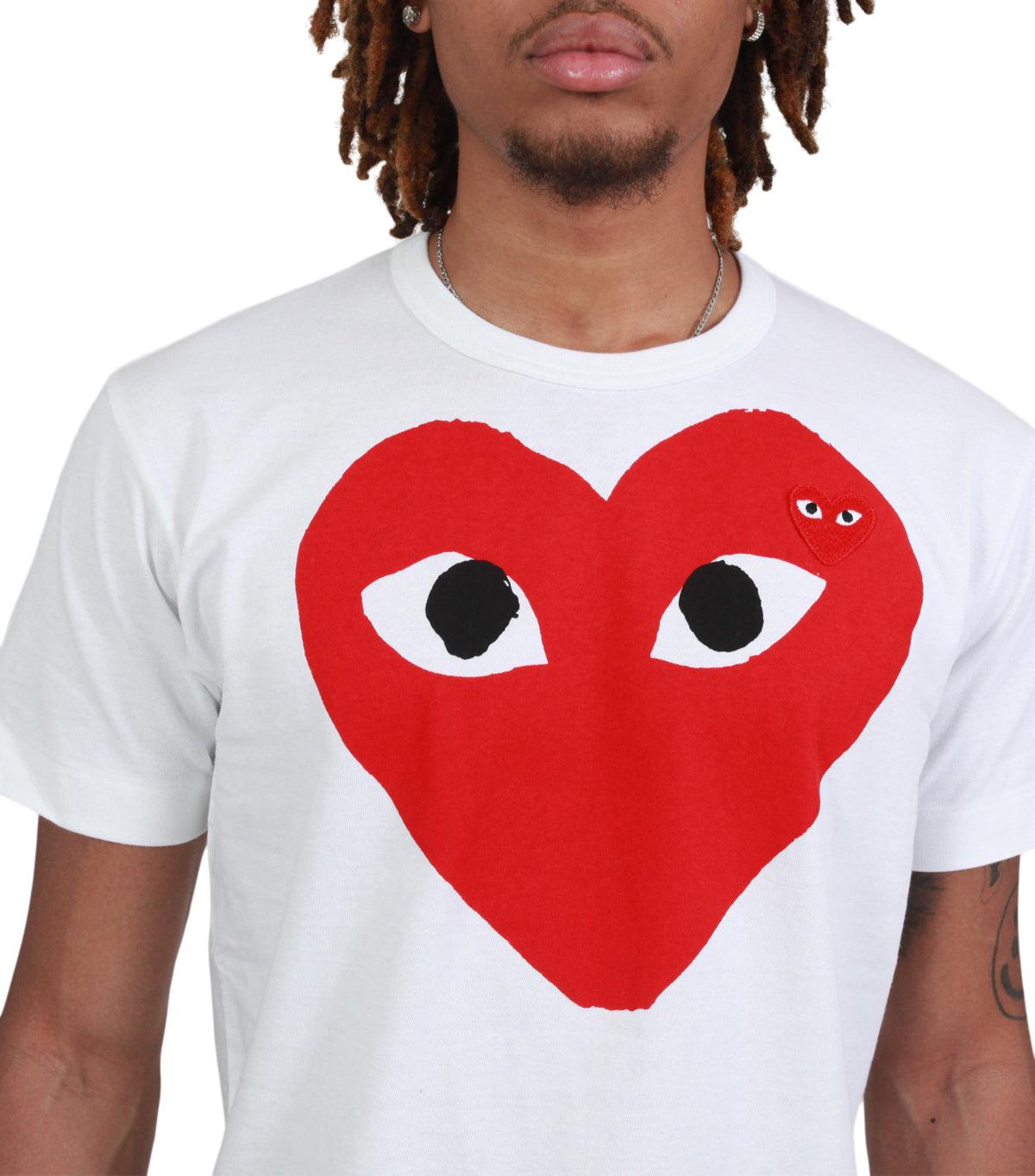 CdG PLAY Big Heart T-Shirt White | SOMEWHERE