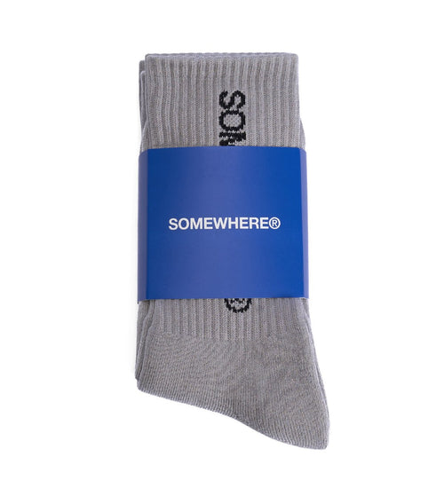 SOMEWHERE Original Crew Socks Grey (3 Pack)