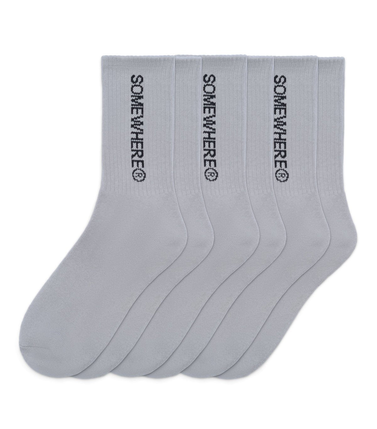 SOMEWHERE Original Crew Socks Grey (3 Pack)