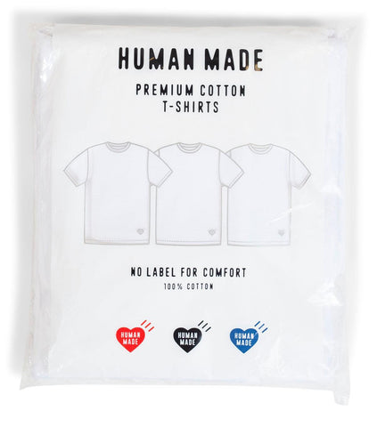 Human Made 3 Pack T-Shirt Set White | SOMEWHERE