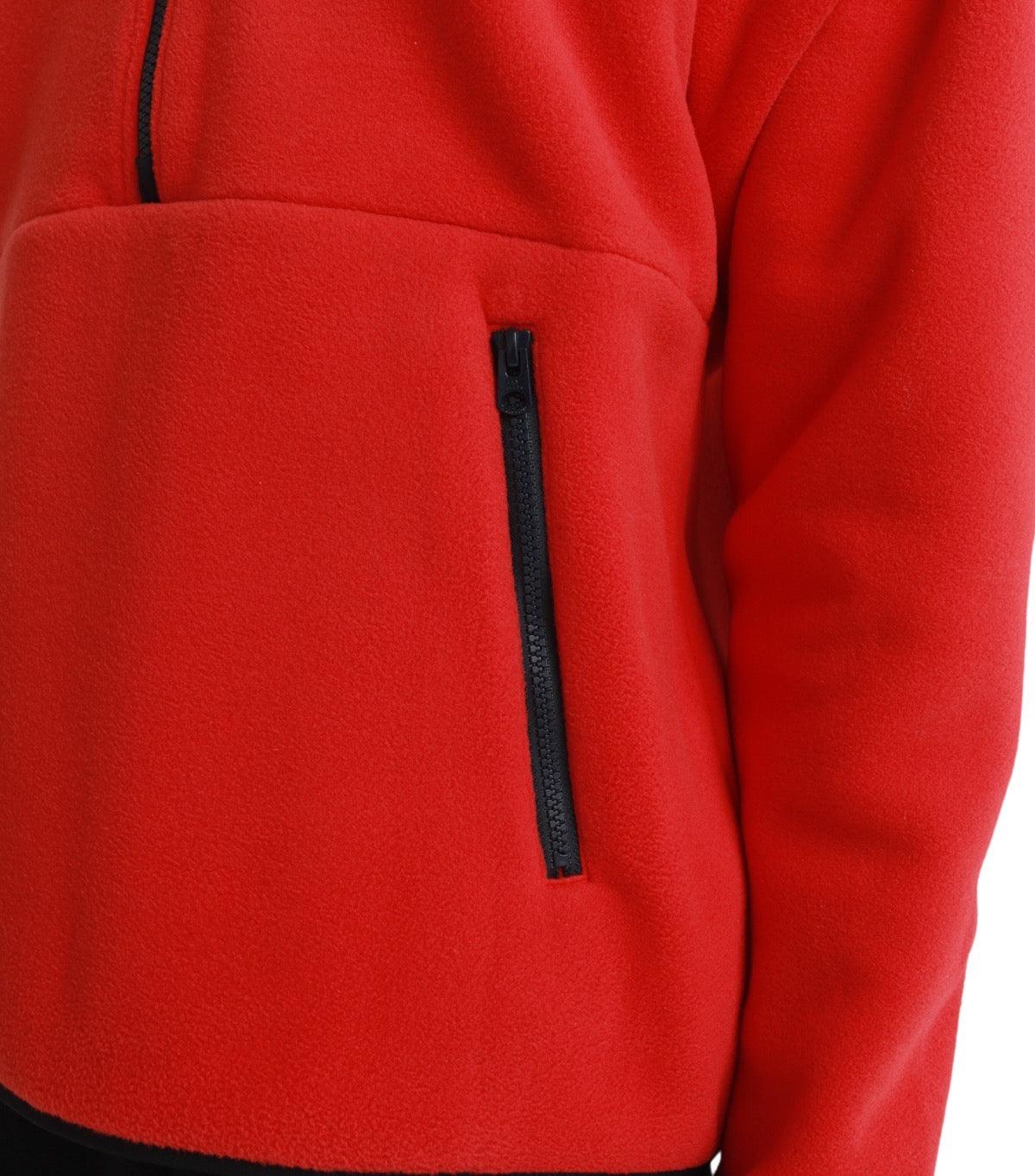 Human Made Fleece Half Zip Jacket Red