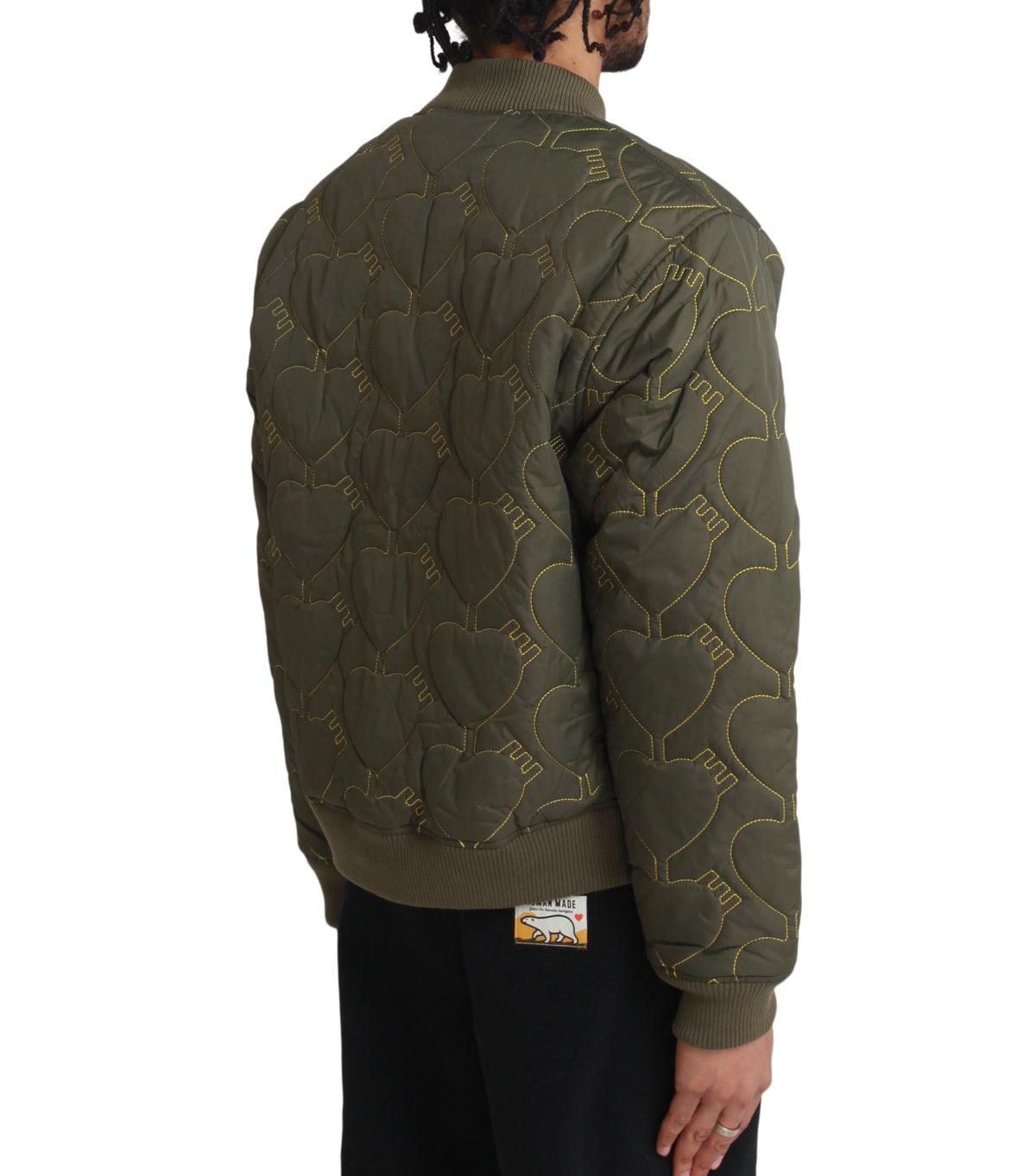Human Made Heart Quilting Jacket Olive | SOMEWHERE