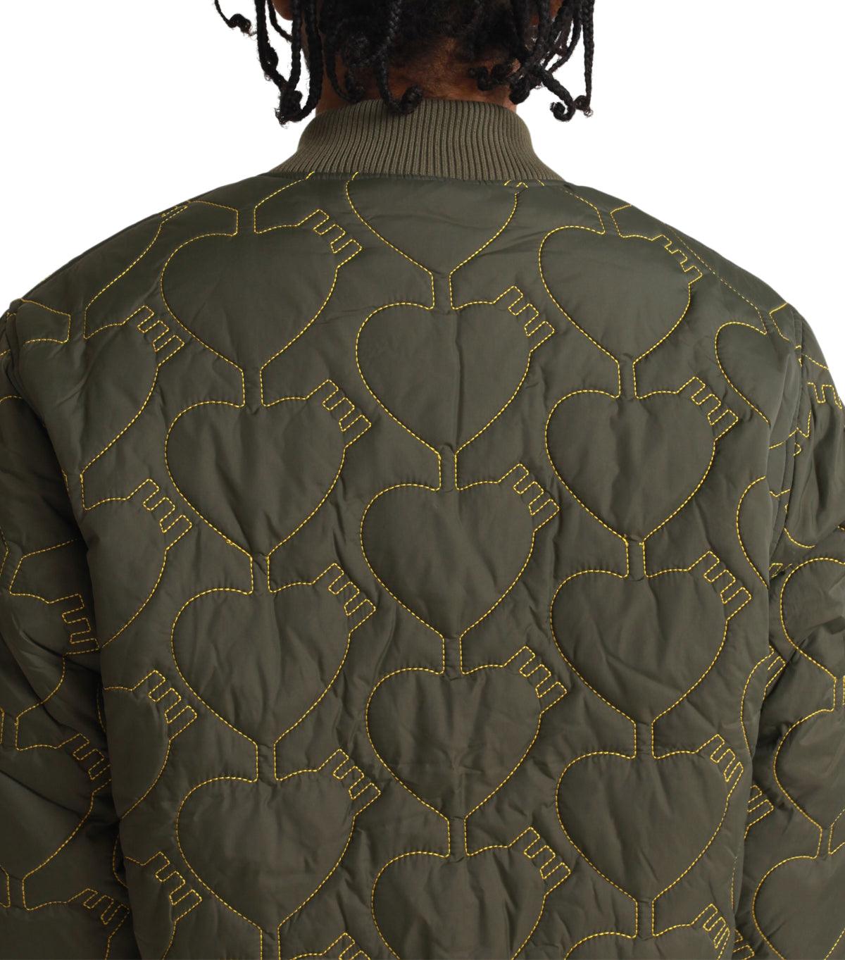 Human Made Heart Quilting Jacket Olive | SOMEWHERE