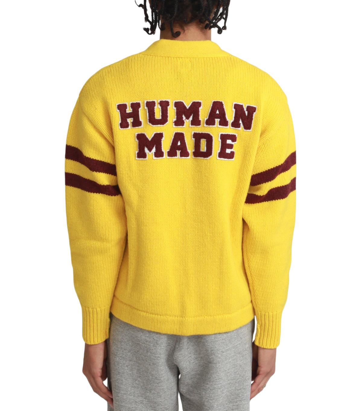 Human Made Low Gauge Knit Cardigan Yellow | SOMEWHERE