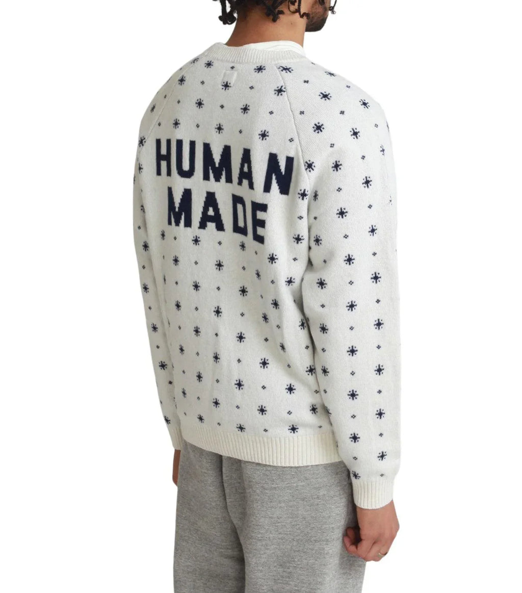 Human Made Polar Bear Jacquard Knit Sweater White | SOMEWHERE