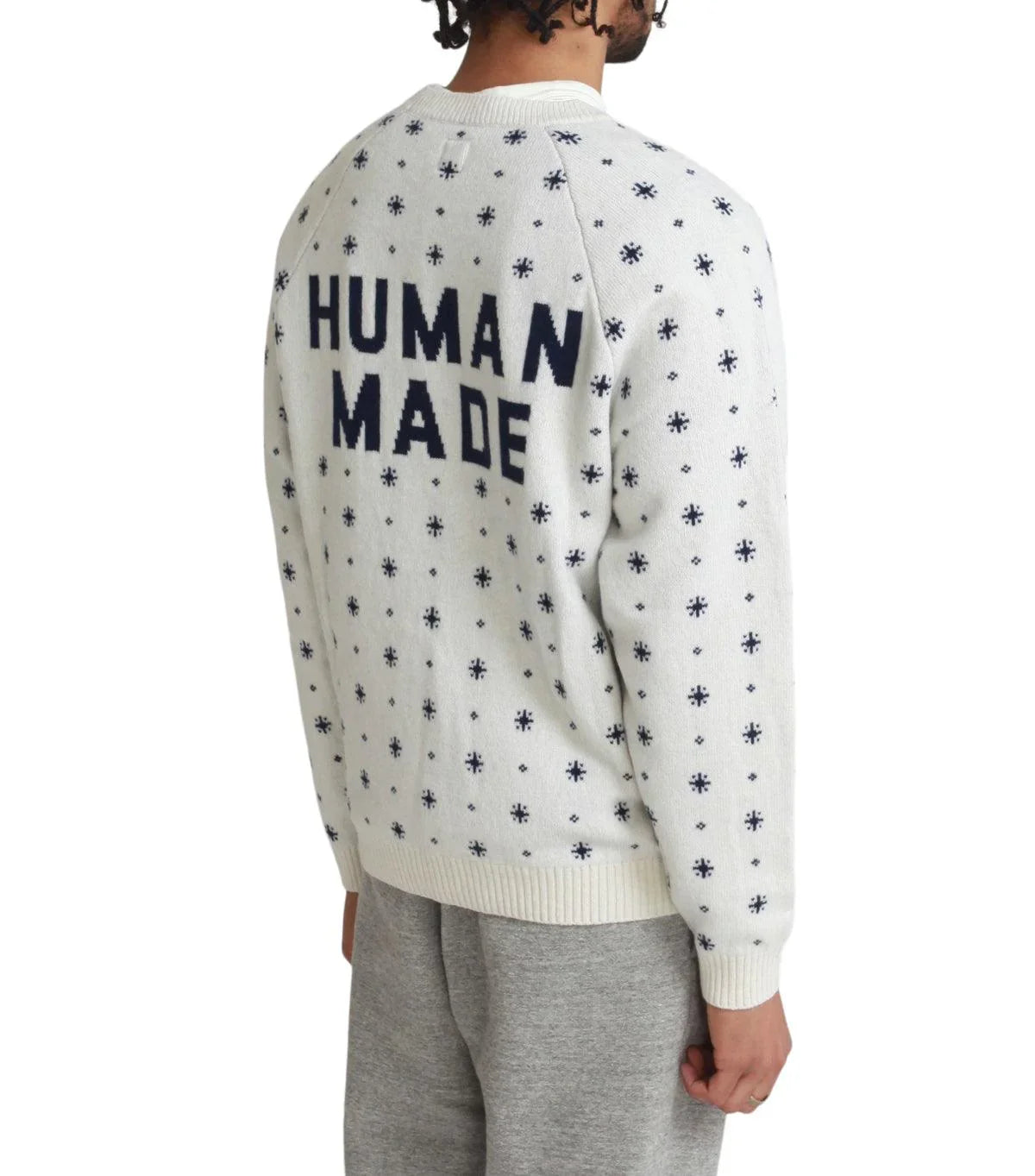 Human Made Polar Bear Jacquard Knit Sweater White | SOMEWHERE