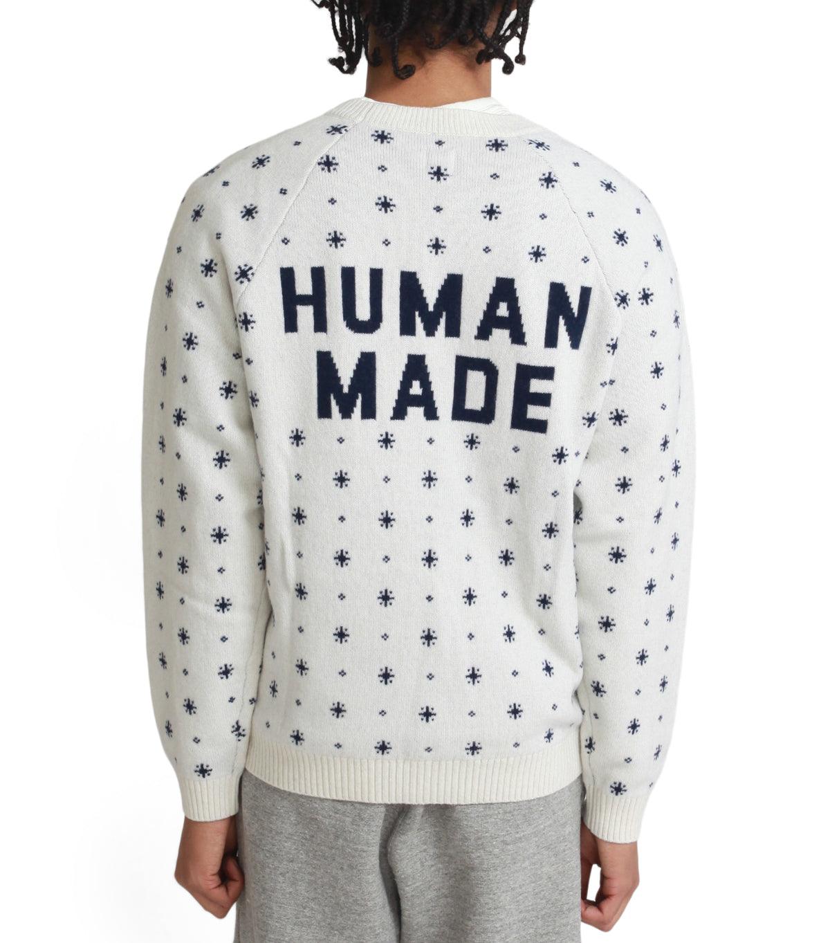 Human Made Polar Bear Jacquard Knit Sweater White