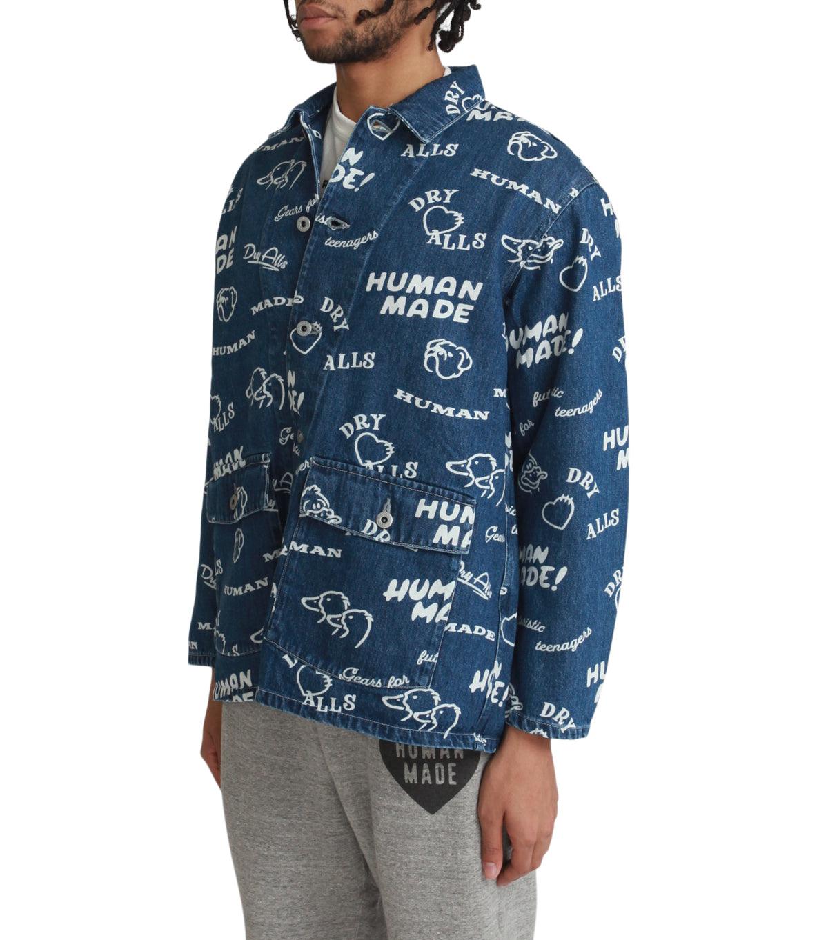 Human Made Printed Denim Coverall Jacket Indigo | SOMEWHERE