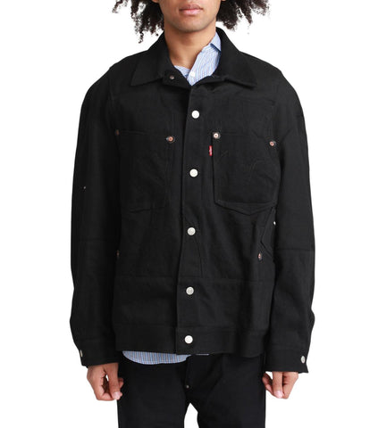 Levi's patchwork hotsell black trucker jacket