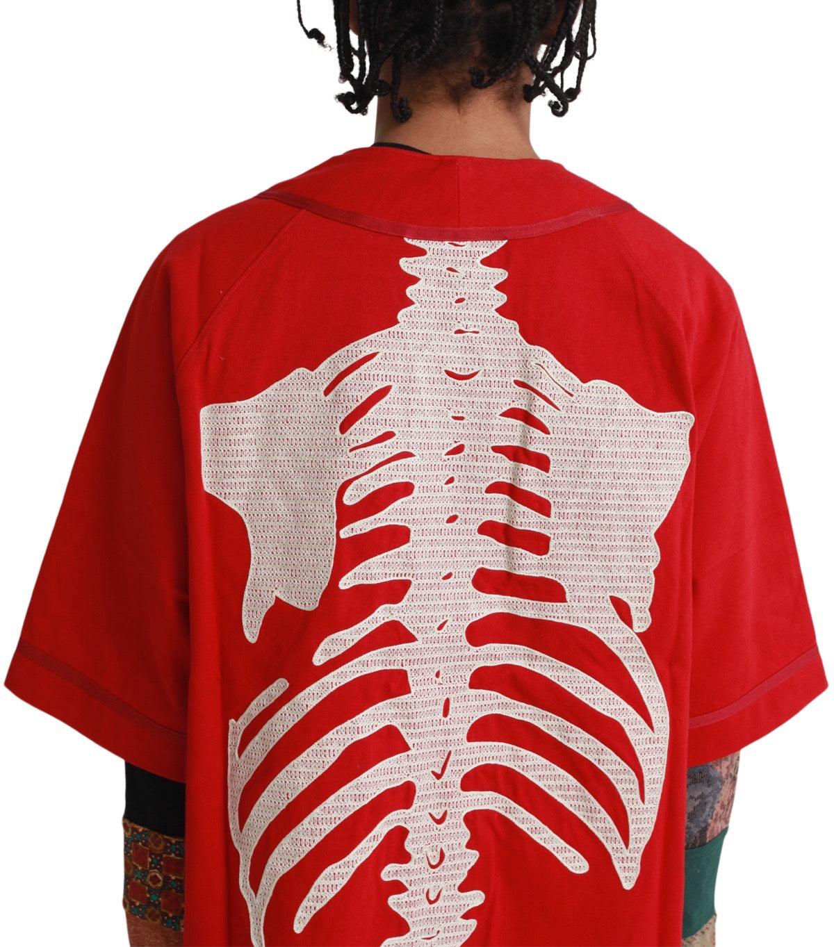 Kapital 16/-Densed Jersey Baseball Shirt Bone Red | SOMEWHERE