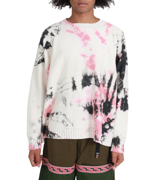 Kapital 5G Cotton Knit Crew Sweater (Ashbury Dyed) Black Pink