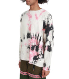 Kapital 5G Cotton Knit Crew Sweater (Ashbury Dyed) Black Pink | SOMEWHERE