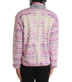 Kapital Ashland Stripe & Bone Fleece Zip Blouson Pink | SOMEWHERE