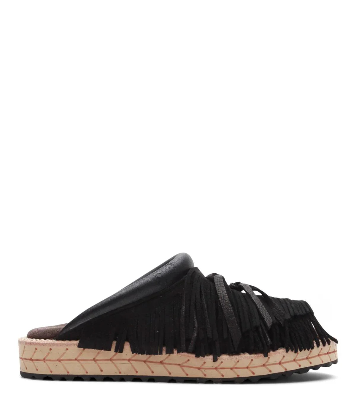 Kapital Deer Leather Pueblo Sabot Sandals Black | SOMEWHERE