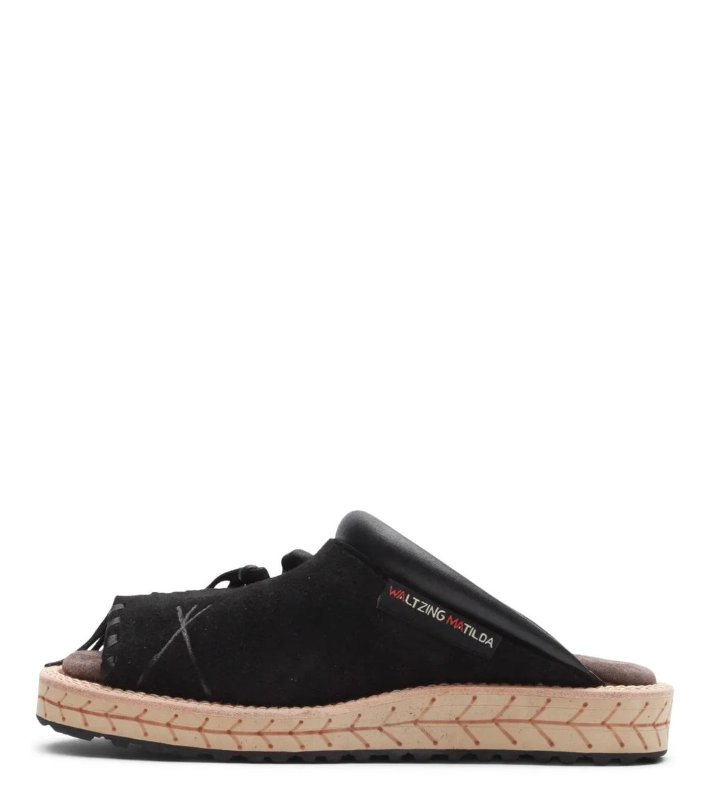 Kapital Deer Leather Pueblo Sabot Sandals Black | SOMEWHERE