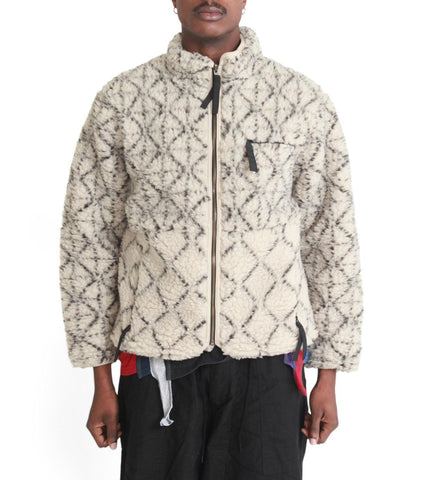 Kapital Do-Gi Sashiko Boa Fleece Reversible Blouson Ecru | SOMEWHERE®