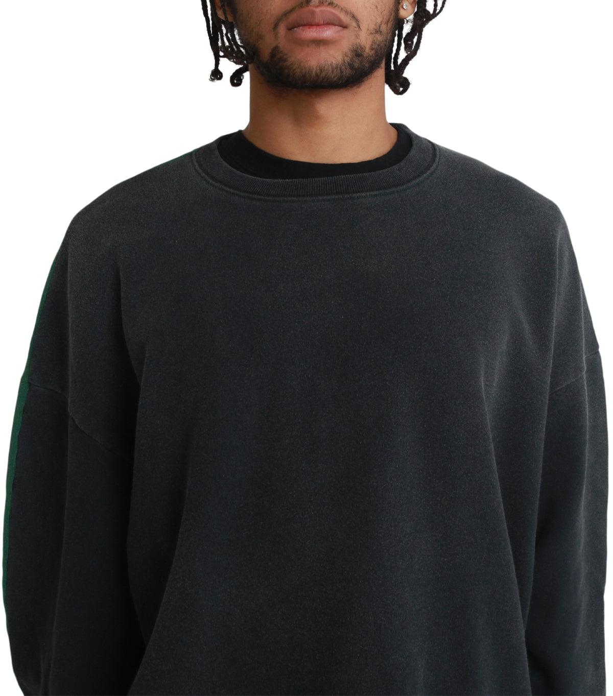 Kapital Fleece Knit 2Tones Remake Big Sweater Bone Black Green | SOMEWHERE