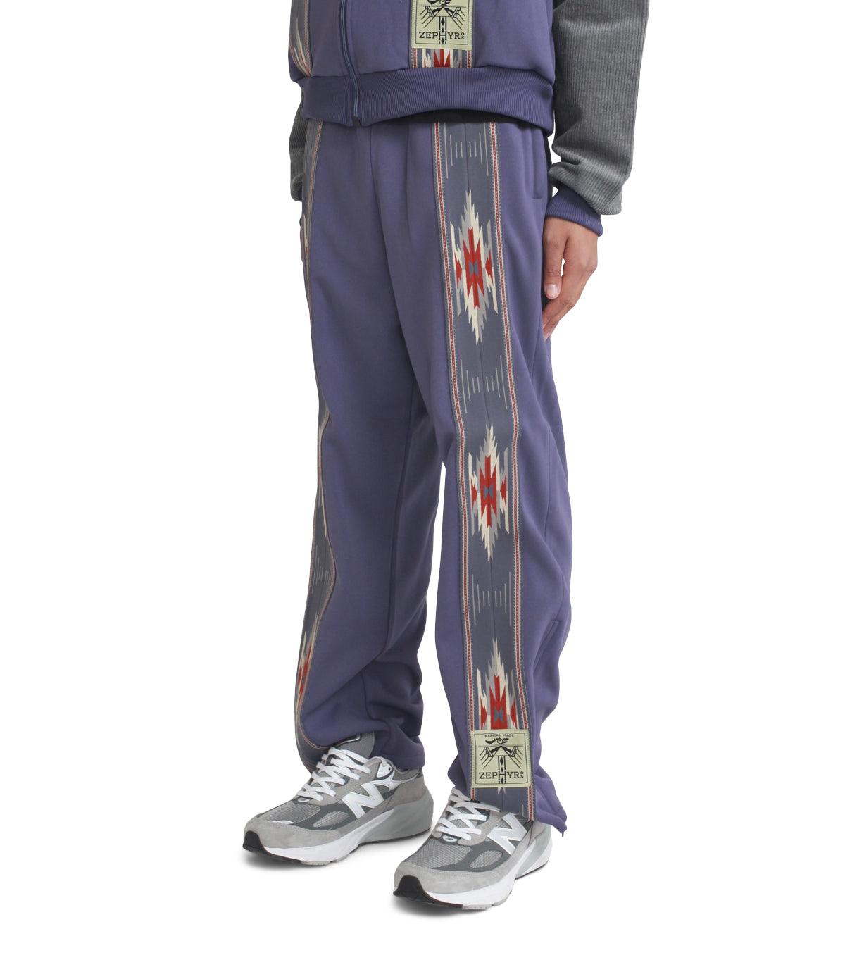 Kapital Smooth Jersey Kochi & Zephyr Straight Pants Front Line Purple | SOMEWHERE