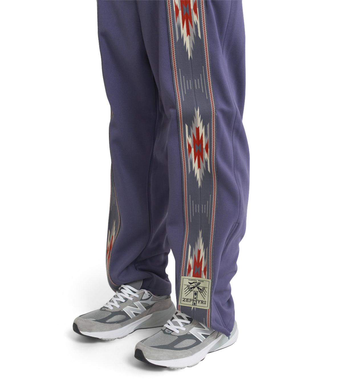 Kapital Smooth Jersey Kochi & Zephyr Straight Pants Front Line Purple | SOMEWHERE