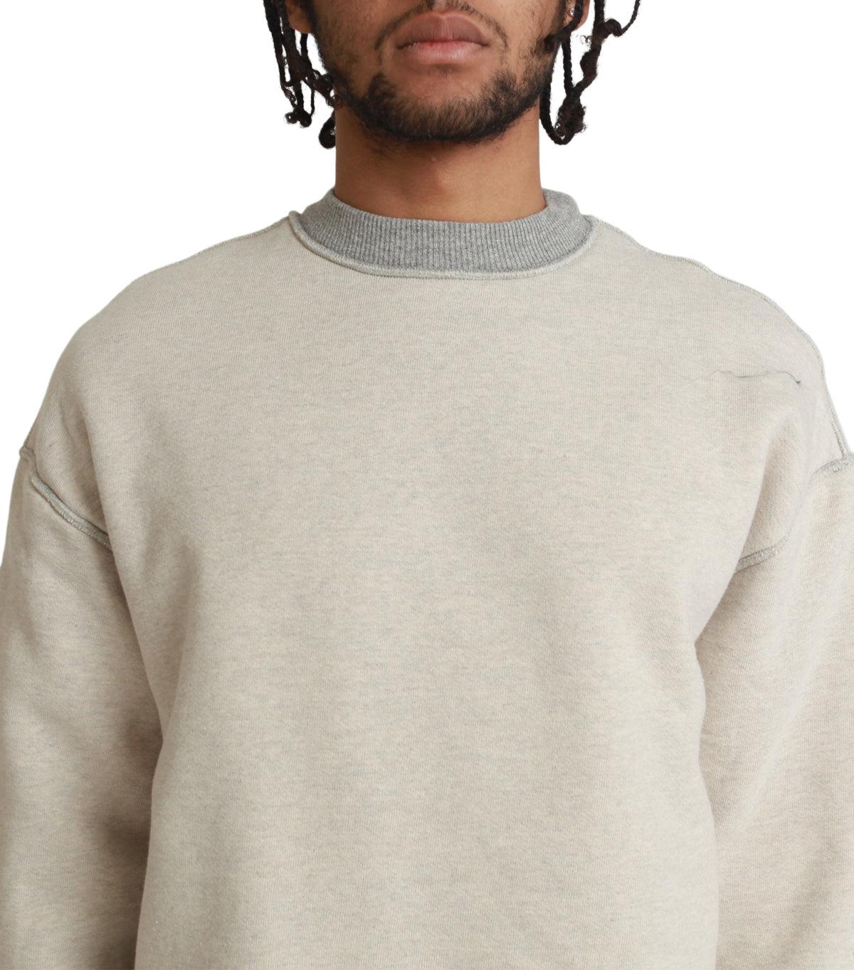 Kapital Top Sweater Knit Reversible Elbow-Rip Sweater Coneybowy Ecru Grey | SOMEWHERE