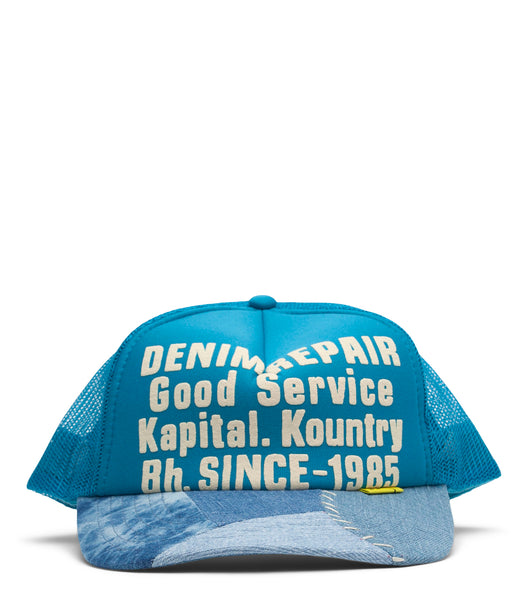 Kapital Denim Repair Service Denim Reconstruction Truck Cap Turquoise