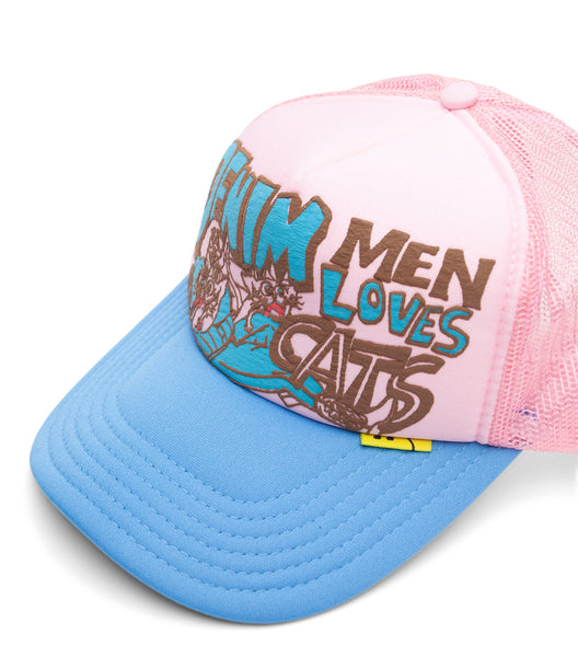 Kapital Denim Men Love Cats Trucker Cap Pink Blue