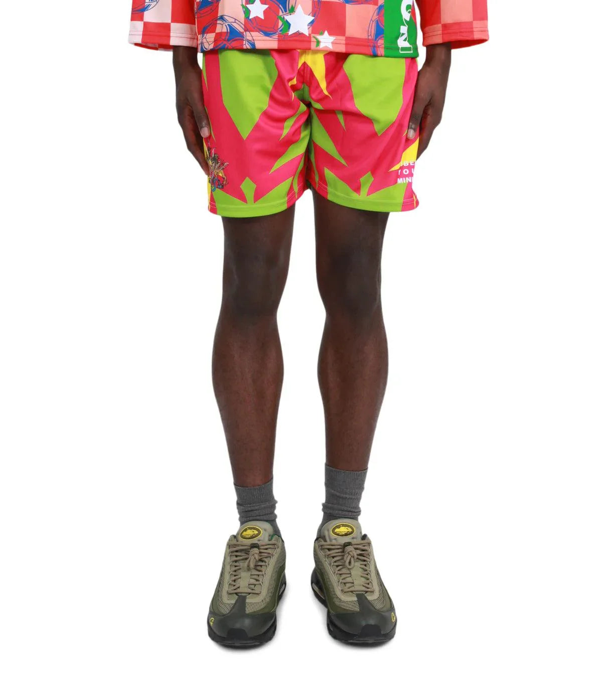 Liberal Youth Ministry Printed Football Shorts Green | SOMEWHERE