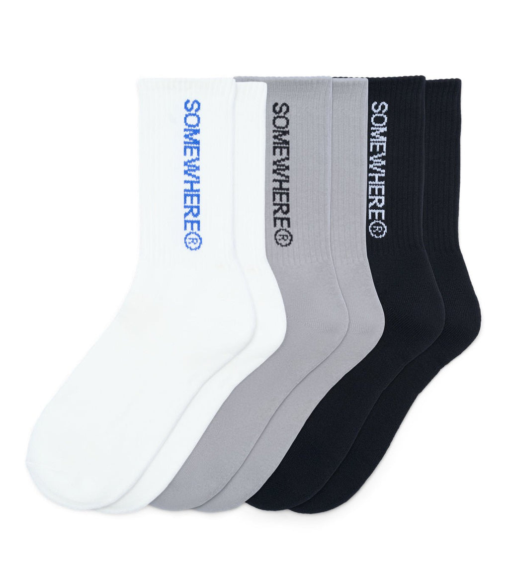 SOMEWHERE Original Crew Socks Multi (3 Pack)