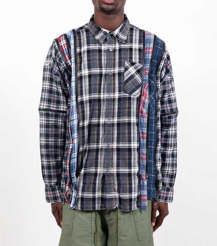 Needles 7 Cuts Flannel Shirt Zipped Wide