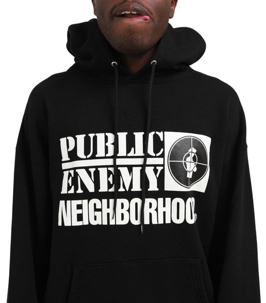 Neighborhood x Public Enemy Sweatparka Long Sleeve Black | SOMEWHERE